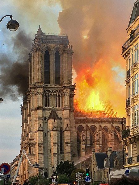 Nore Dame Cathedral Falls to Fire